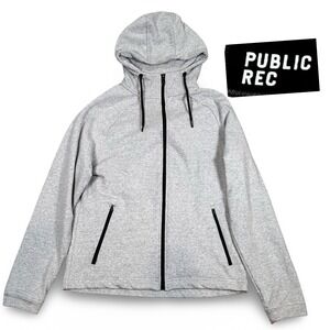 Public Rec Gray Pima Cotton Zip Hoodie Mens Medium Performance Athleisure Jacket